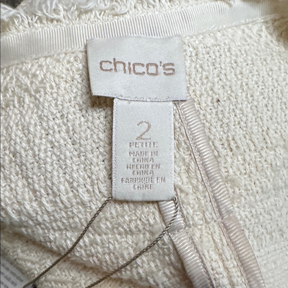 Chico’s Cream Cardigan with Black Accents size large - Picture 11 of 12